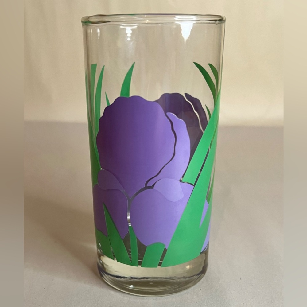 (2) “Purple Iris” La Rue Vintage 12 oz Tumbler - MCM - Color Block - 80s - RARE